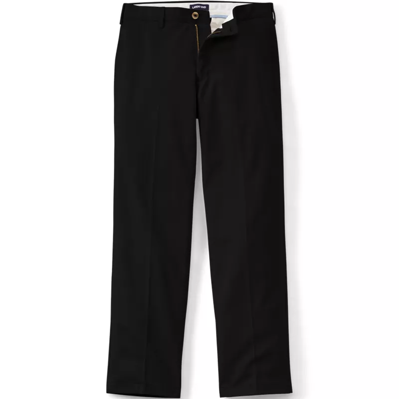 Men's Long No Iron Traditional Fit Plain Front Chino Pant, alternative image