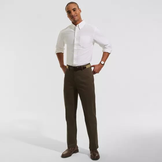 Men's No Iron Traditional Fit Plain Front Chino Pant - primary