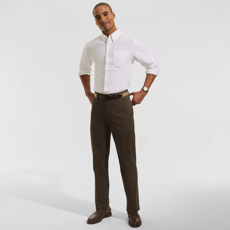 Men's No Iron Traditional Fit Plain Front Chino Pant, alternative image