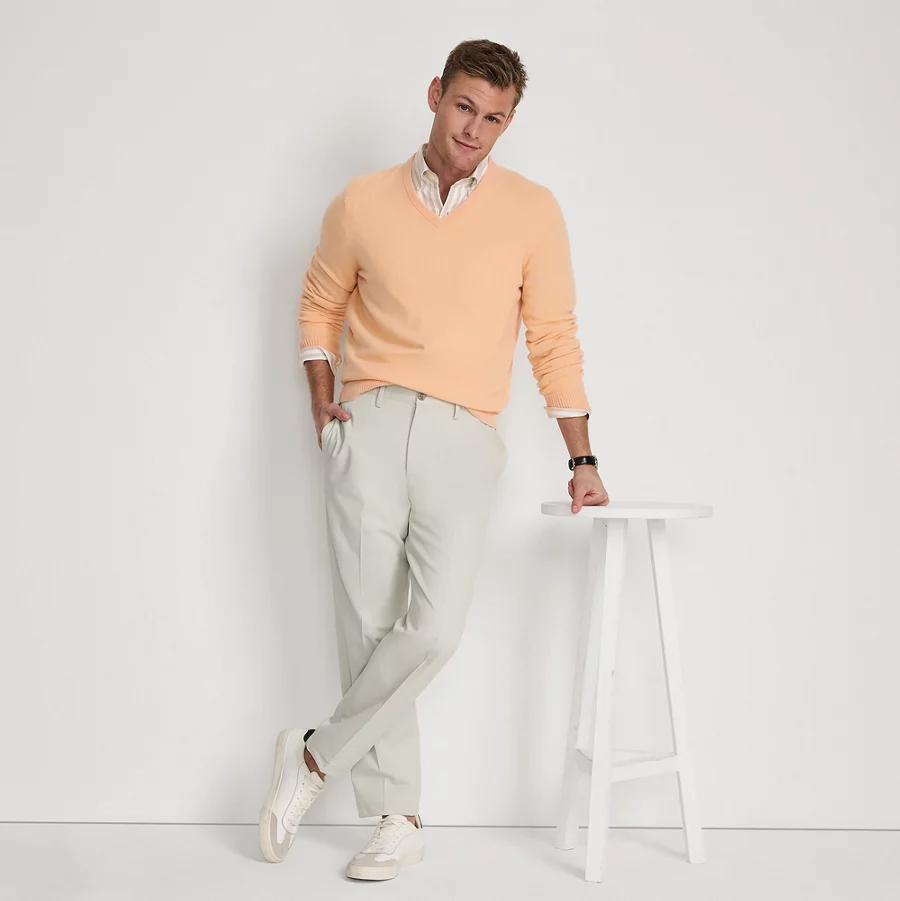Men's No Iron Traditional Fit Plain Front Chino Pant view 4