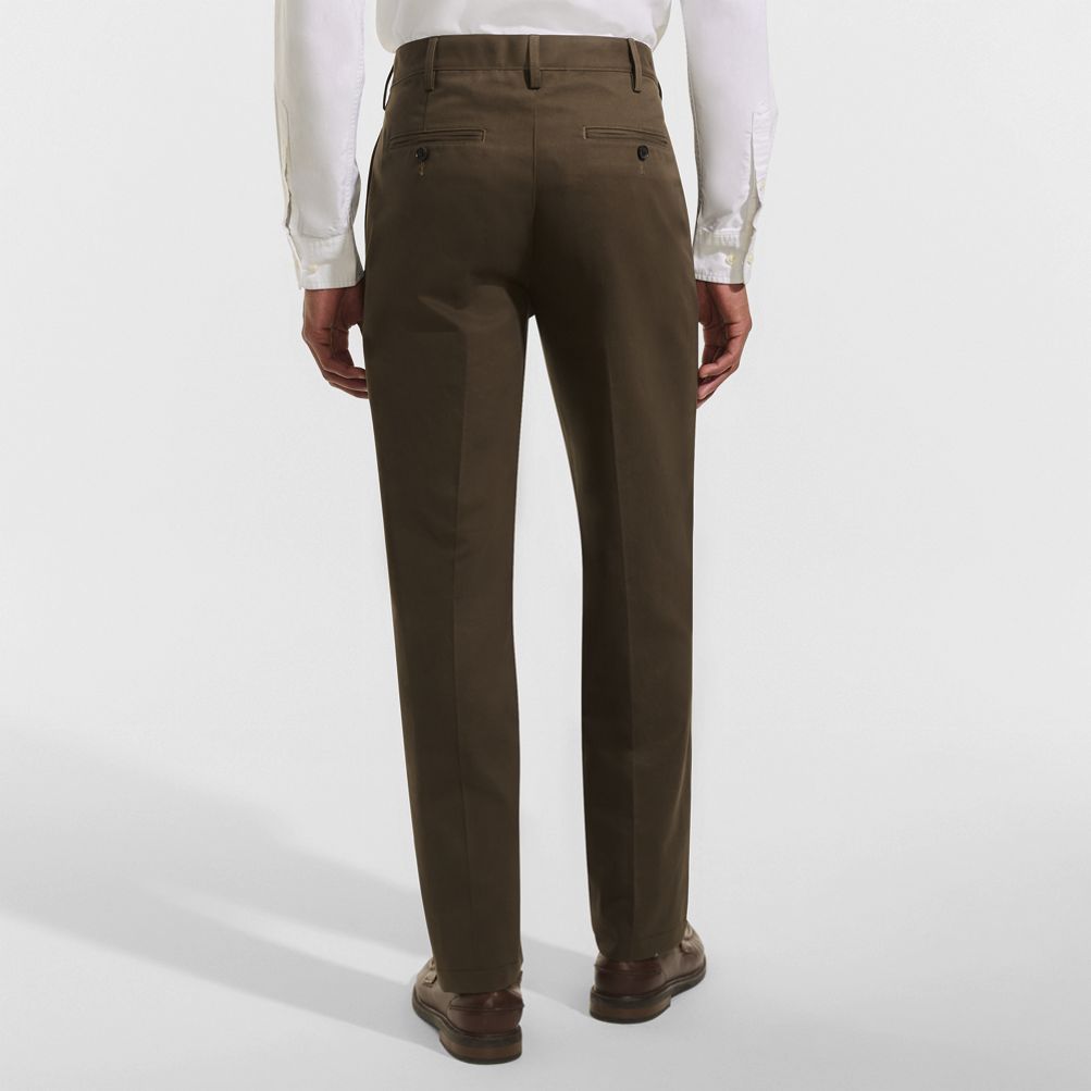 Men's No Iron Traditional Fit Plain Front Chino Pant | Lands' End