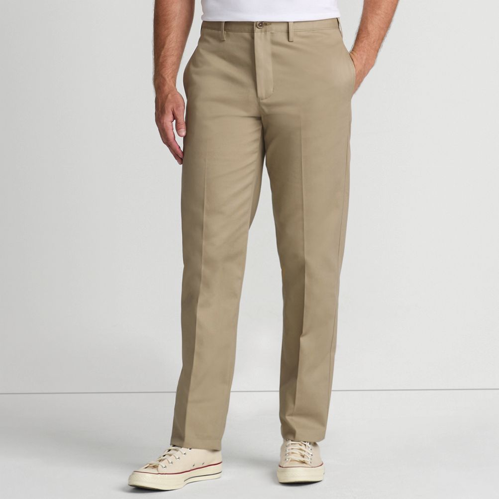 Men s Traditional Fit No Iron Chino Pants Lands End Tan 42