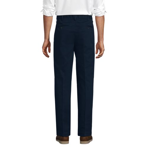Men's No Iron Traditional Fit Pleated Front Chino Pant, Back