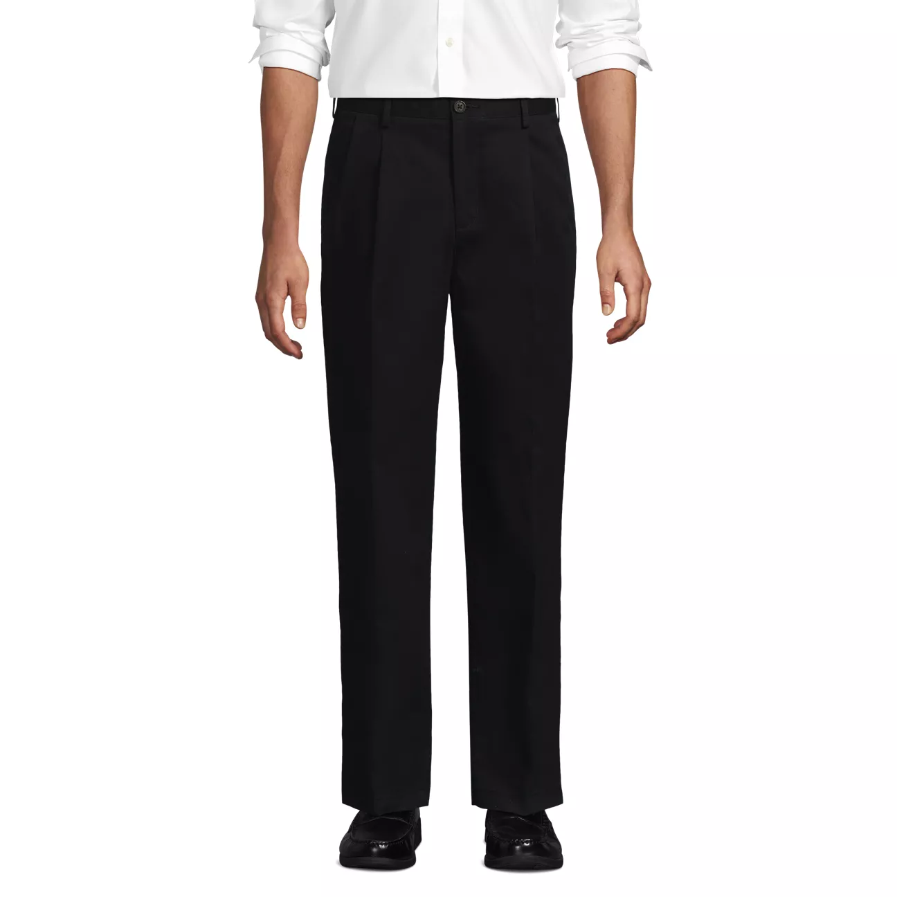 Men's Traditional Fit Pleated No Iron Chino Pants