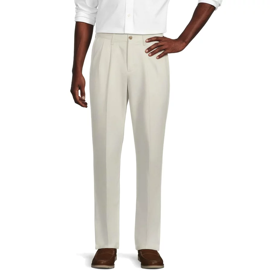 Men's No Iron Traditional Fit Pleated Front Chino Pant view 1