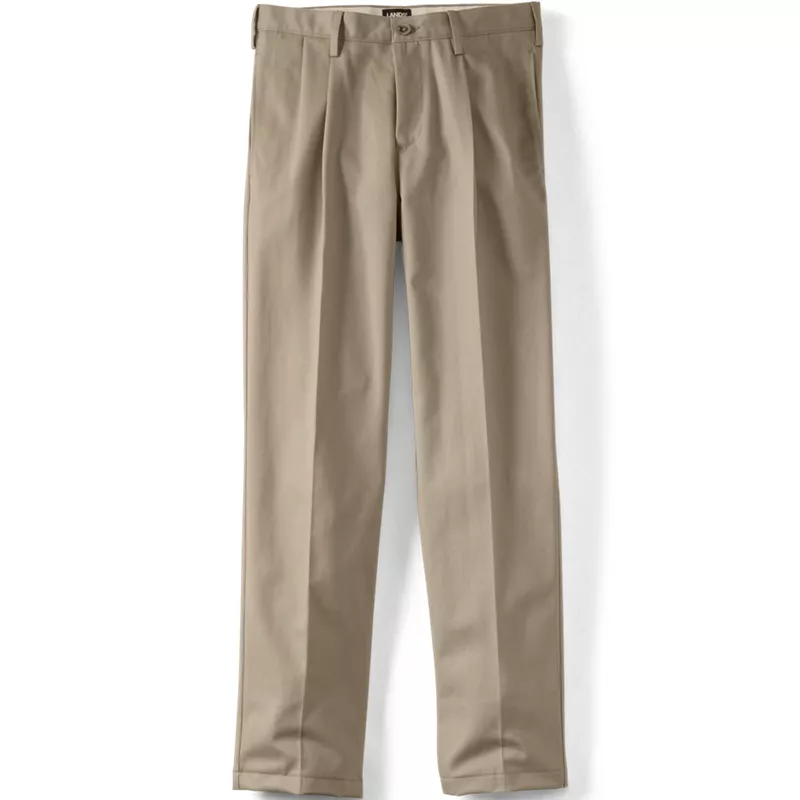 Men's No Iron Traditional Fit Pleated Front Chino Pant, alternative image