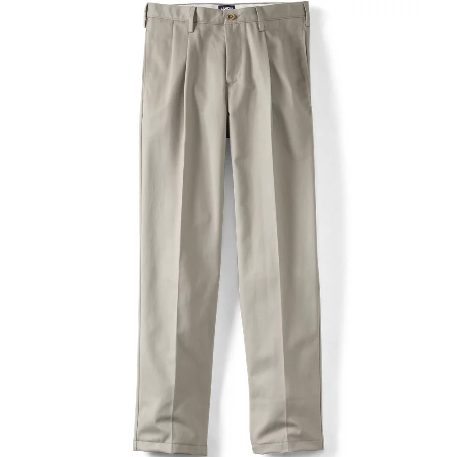 Men's No Iron Traditional Fit Pleated Front Chino Pant view 7