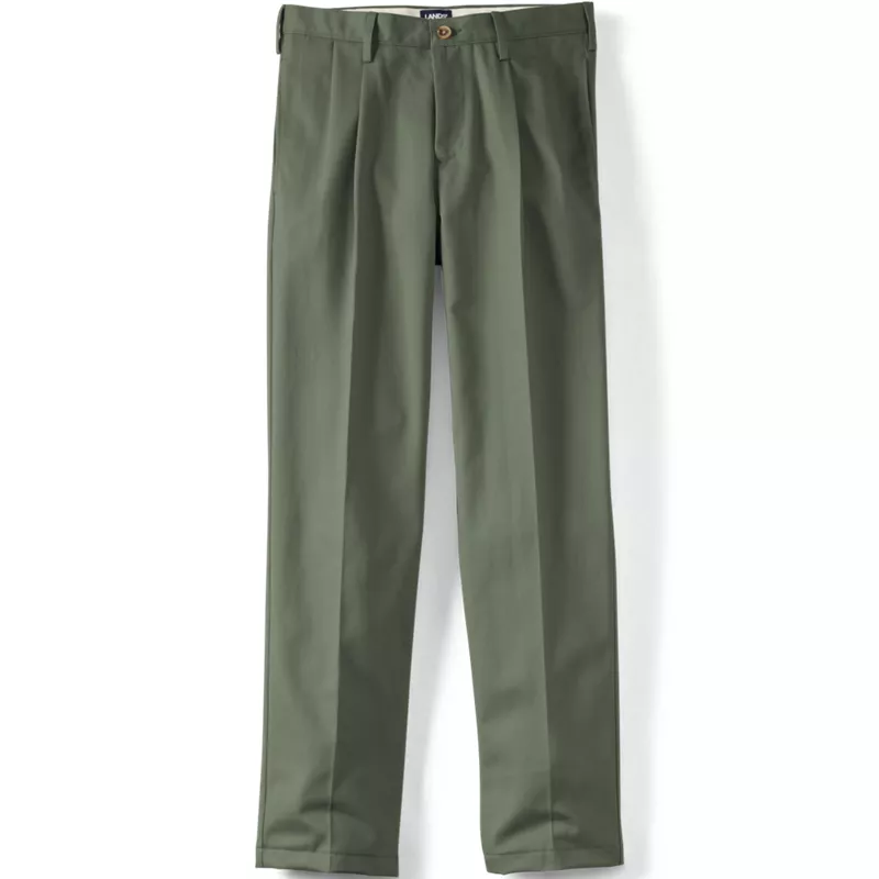Men's No Iron Traditional Fit Pleated Front Chino Pant, alternative image