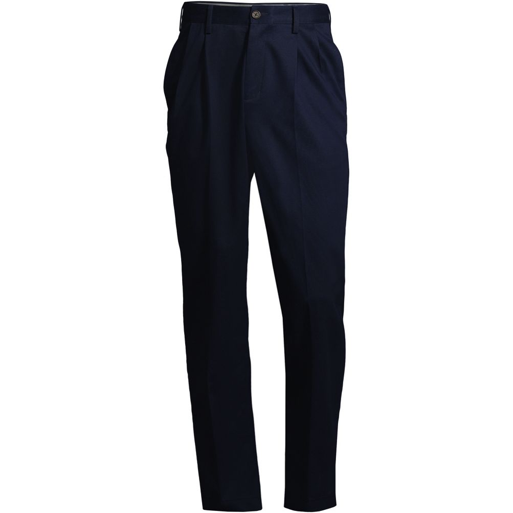 Men's Traditional Fit Pleated No Iron Chino Pants