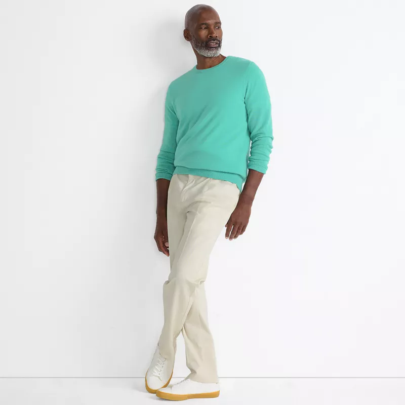 Men's No Iron Traditional Fit Pleated Front Chino Pant, alternative image