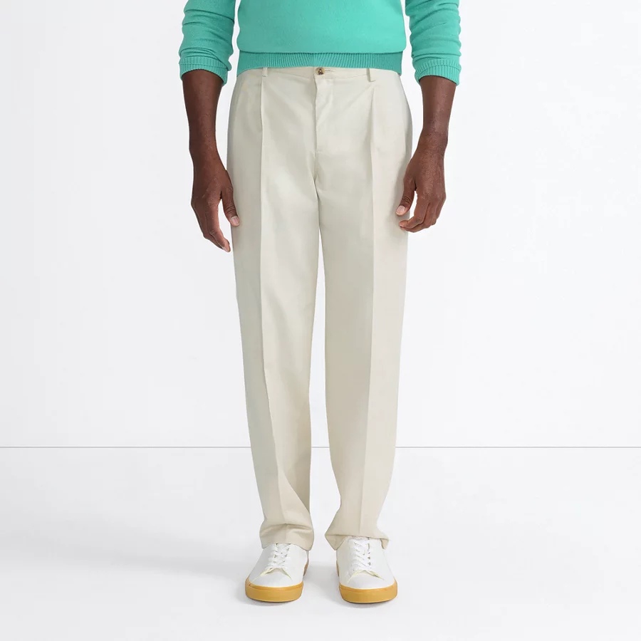 Men's No Iron Traditional Fit Pleated Front Chino Pant view 5