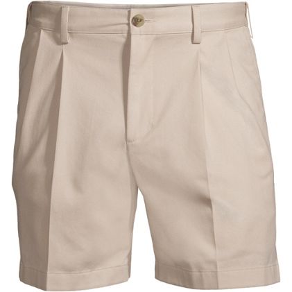 Men's No Iron 6" Comfort Waist Pleated Front Chino Short - image 3
