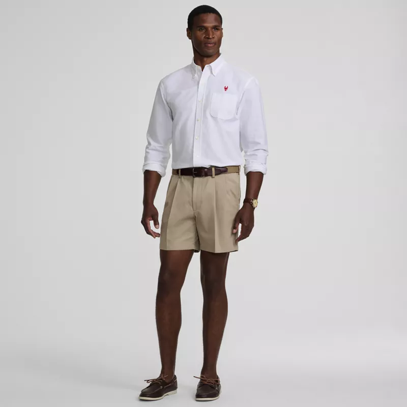 Men's No Iron 6" Comfort Waist Pleated Front Chino Short, alternative image