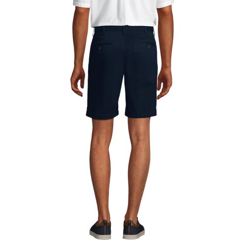 Men's No Iron 9" Comfort Waist Pleated Front Chino Short, Back