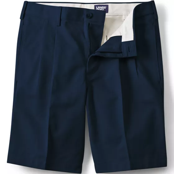 Men's Big and Tall No Iron 9" Comfort Waist Pleated Front Chino Short - primary