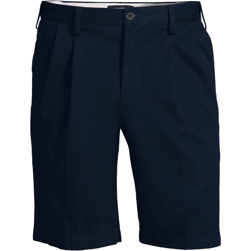 Men's Pleated Twill Shorts in Dark Stone