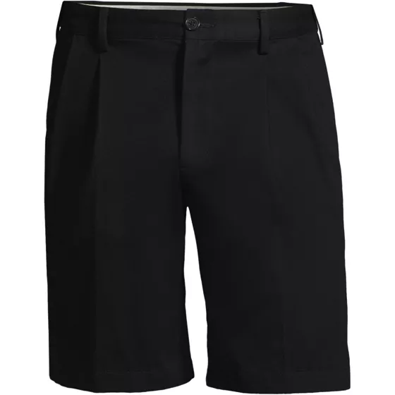 School Uniform Men's Big and Tall No Iron 9" Comfort Waist Pleated Front Chino Short - primary