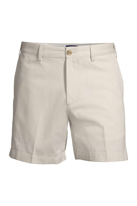 Men's No Iron 6 Plain Front Comfort Waist Chino Shorts