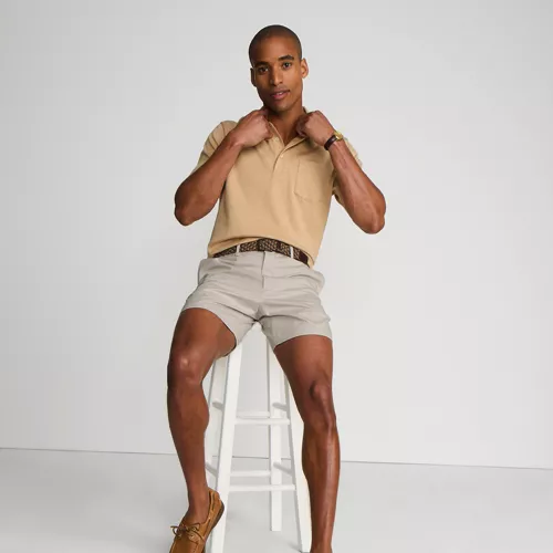 Men's No Iron 6" Comfort Waist Plain Front Chino Short, alternative image