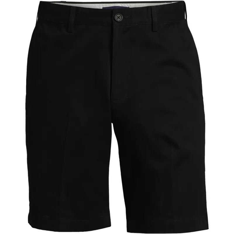 School Uniform Men's Big and Tall No Iron 9" Comfort Waist Plain Front Chino Short, Front