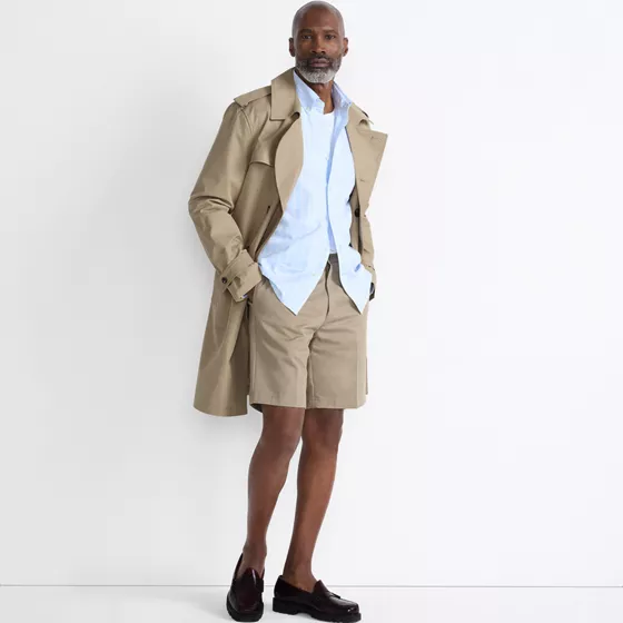 Men's No Iron 9" Comfort Waist Plain Front Chino Short - primary