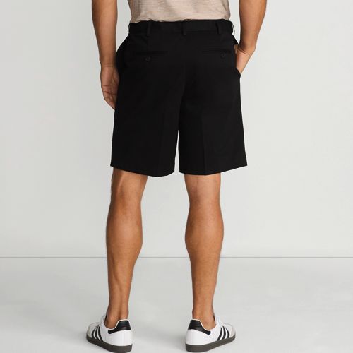 Men's No Iron 9" Comfort Waist Plain Front Chino Short, Back