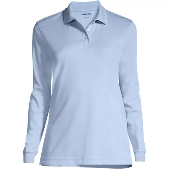 Women's Long Sleeve Interlock Polo - primary