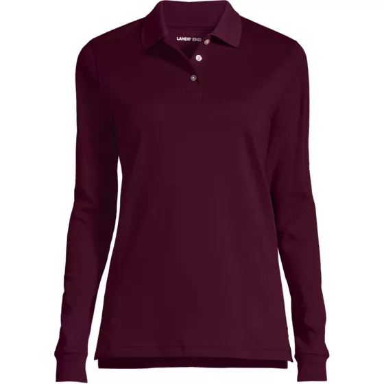 Women's Long Sleeve Interlock Polo - primary