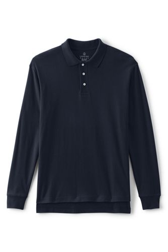 Men's Long Sleeve Interlock Polo from Lands' End