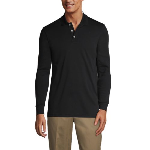 Black Long Sleeve Polo Shirt