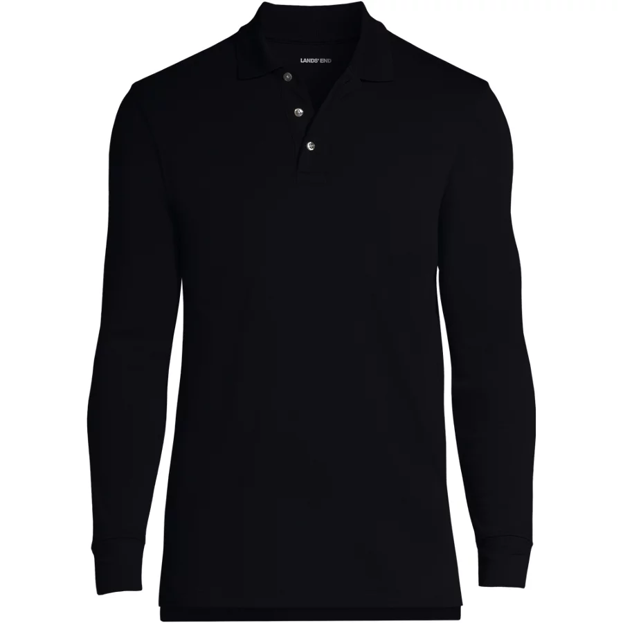 School Uniform Long Sleeve Interlock Polo Shirt view 2