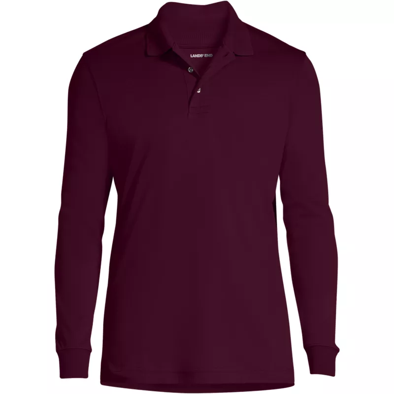 Men's Long Sleeve Interlock Polo Shirt, Front
