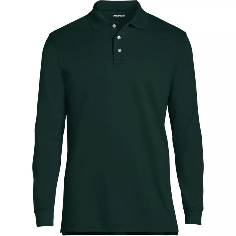Men's Long Sleeve Interlock Polo Shirt, Front