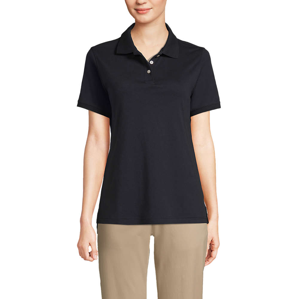 Women's Short Sleeve Interlock Polo Shirt, Front