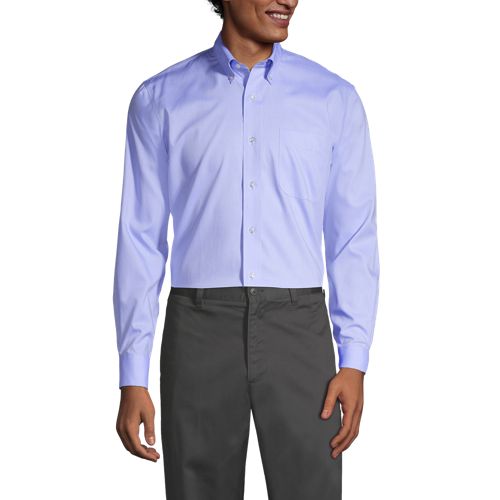 Men's Long Sleeve No Iron Pinpoint Dress Shirt