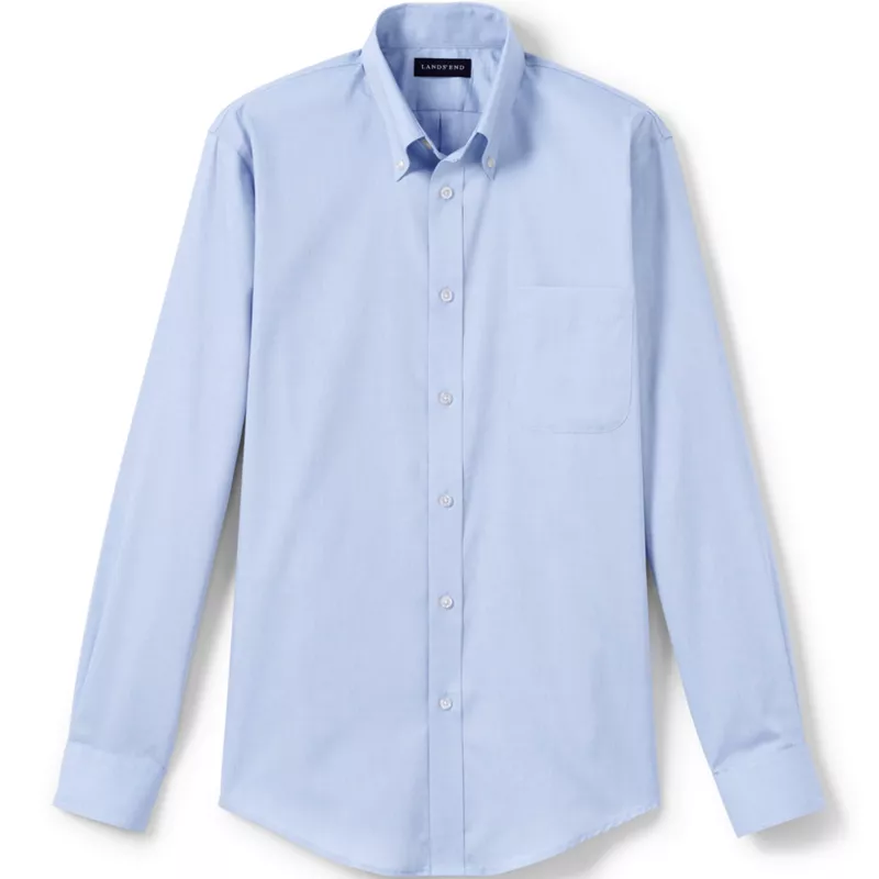 Men's Long Sleeve No Iron Pinpoint Dress Shirt, alternative image