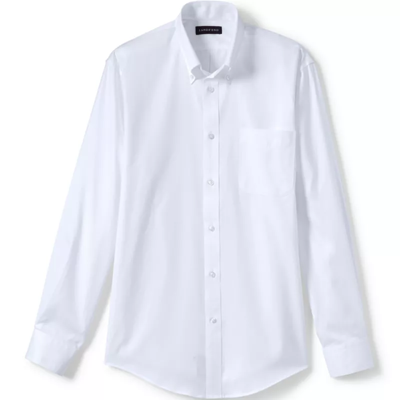 Men's Long Sleeve No Iron Pinpoint Dress Shirt, alternative image