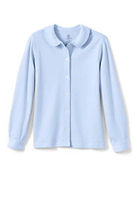 AOLIWEN Girl’s Long Sleeve Ruffle Shirts School Uniform Blouse Slim Fit Shirt