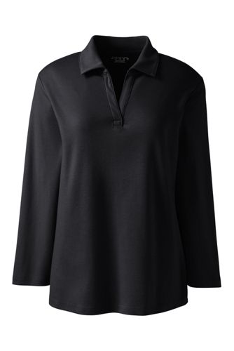 women's johnny collar polo shirt