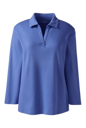 women's polo shirts with three quarter sleeves