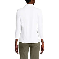Women's Cotton Polyester 3/4 Sleeve Interlock Johnny Collar, Back
