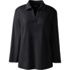 Women's Petite Cotton Polyester 3/4 Sleeve Interlock Johnny Collar, Front