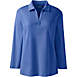 Women's Cotton Polyester 3/4 Sleeve Interlock Johnny Collar, Front