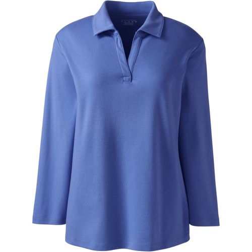 Women's polo shirts clearance with three quarter sleeves