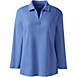 Women's Cotton Polyester 3/4 Sleeve Interlock Johnny Collar, Front
