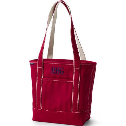 Medium Solid Color Open Top Long Handle Canvas Tote Bag