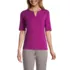 Women's Cotton Polyester Modern Half Sleeve Splitneck, Front