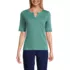 Women's Cotton Polyester Modern Half Sleeve Splitneck, Front
