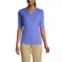 Women's Cotton Polyester Modern Half Sleeve Splitneck, Front