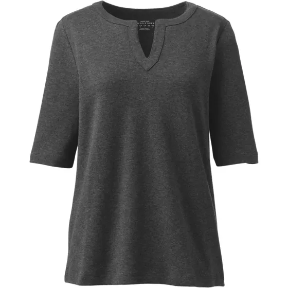Women's Cotton Polyester Modern Half Sleeve Splitneck - primary